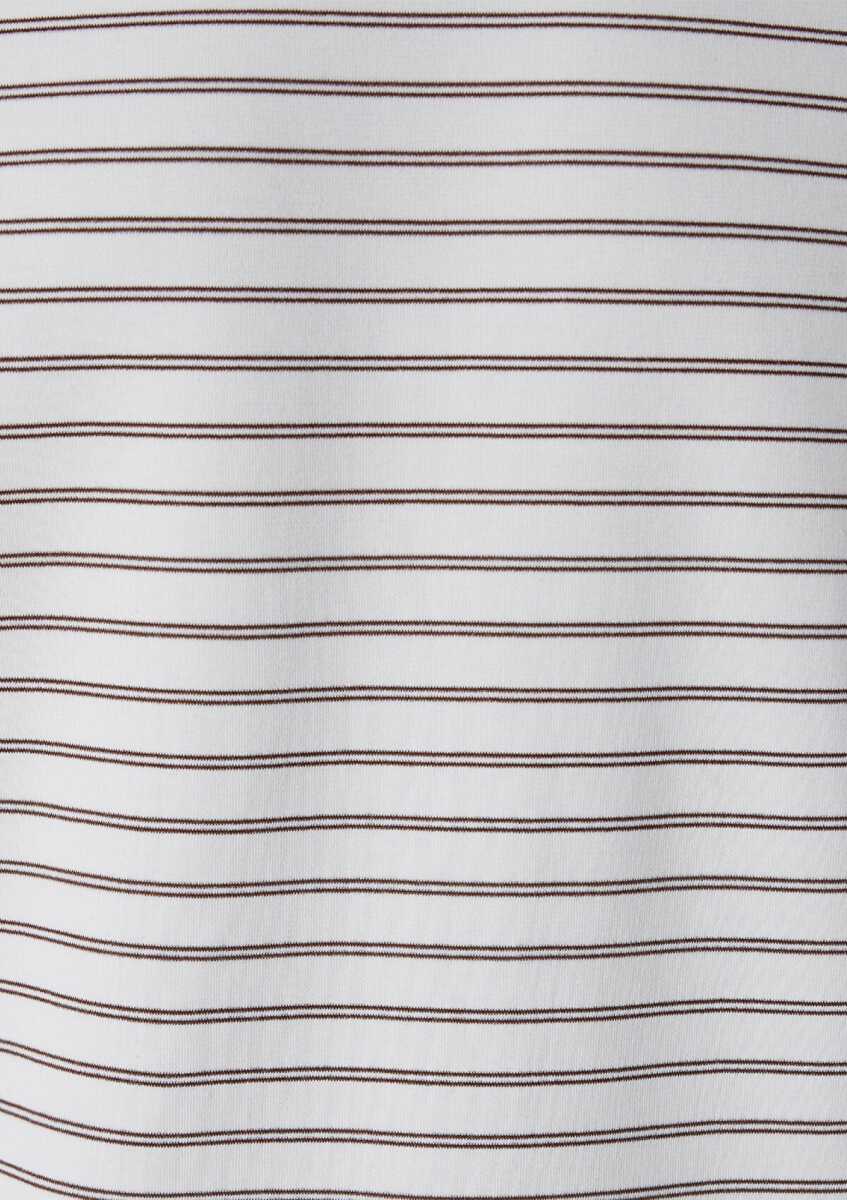 Mavi Çizgili Ekru Loose Fit Erkek Tişört 0613544-90892 - 7