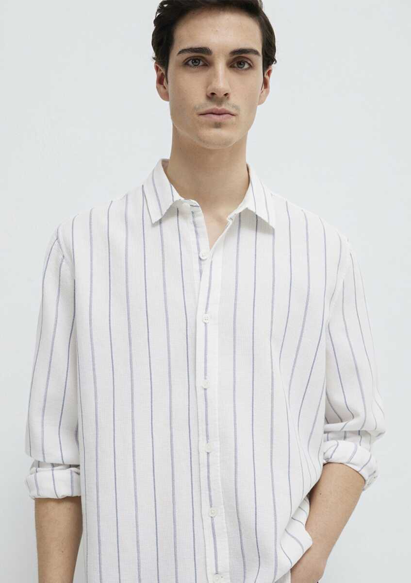 Mavi Çizgili Erkek Gömlek 0211384-86702