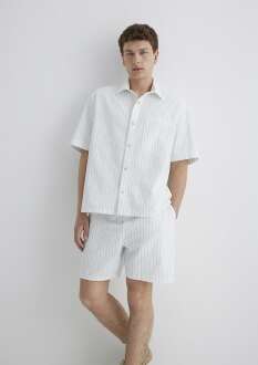 Mavi Çizgili Erkek Gömlek 0211485-85440 