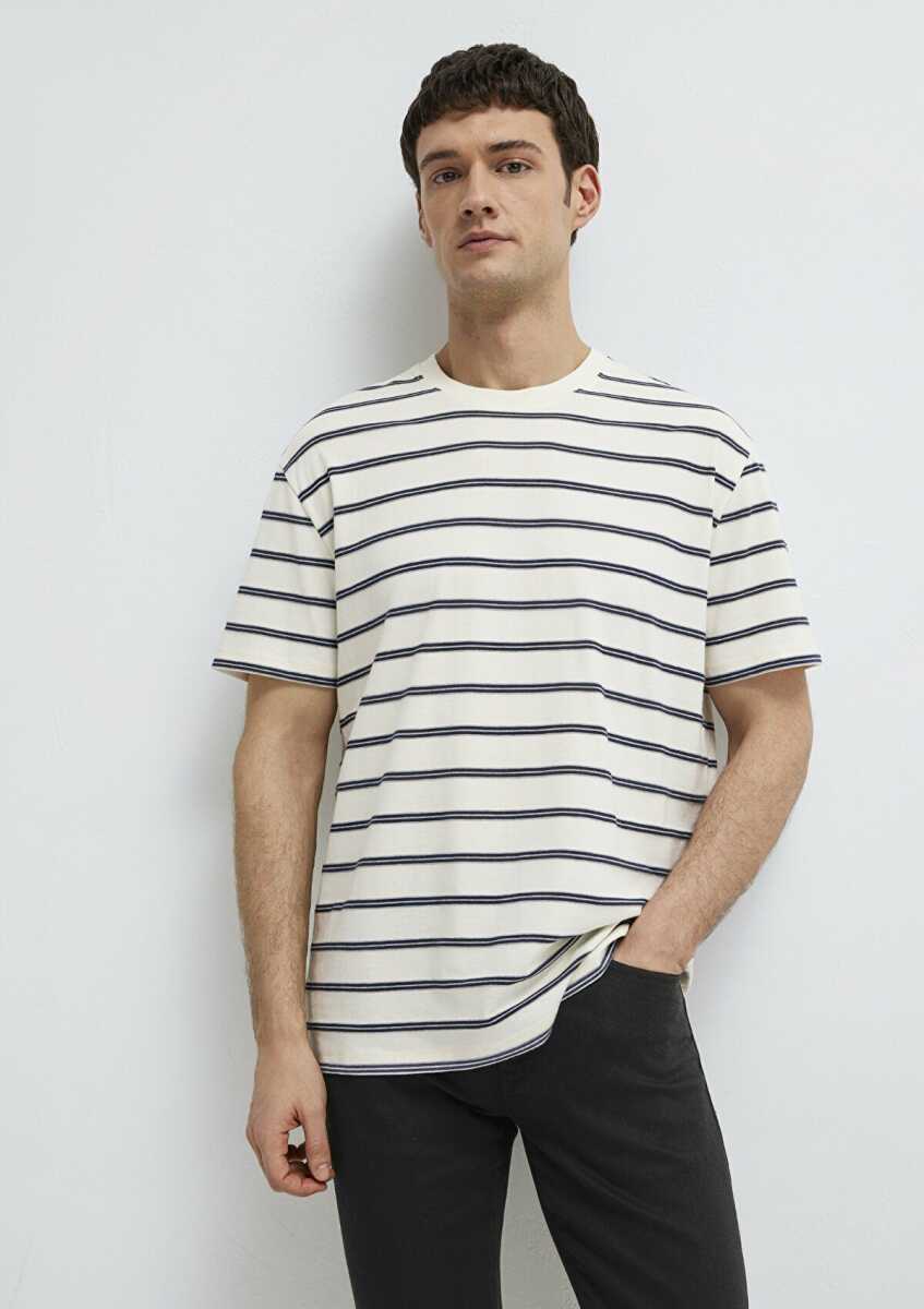 Mavi Çizgili Erkek Tişört 0613138-70057