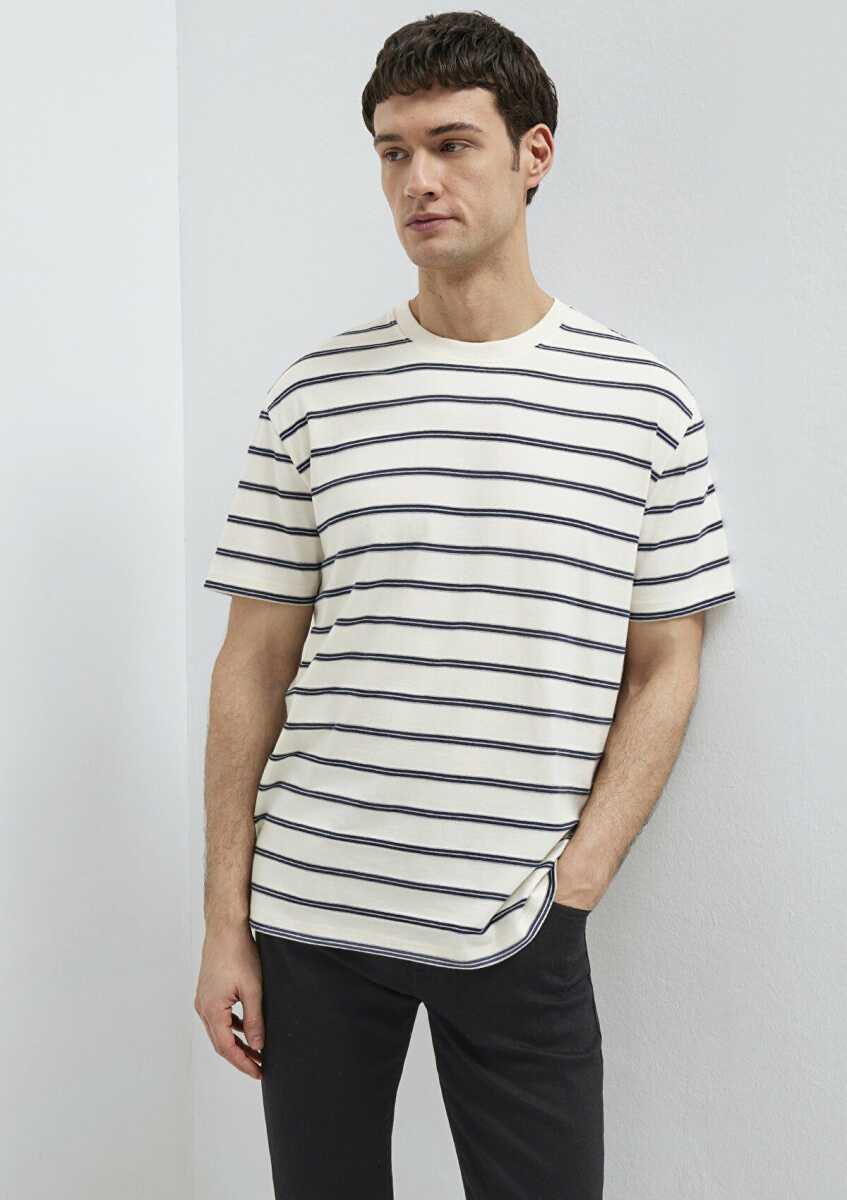 Mavi Çizgili Erkek Tişört 0613138-70057 (1)