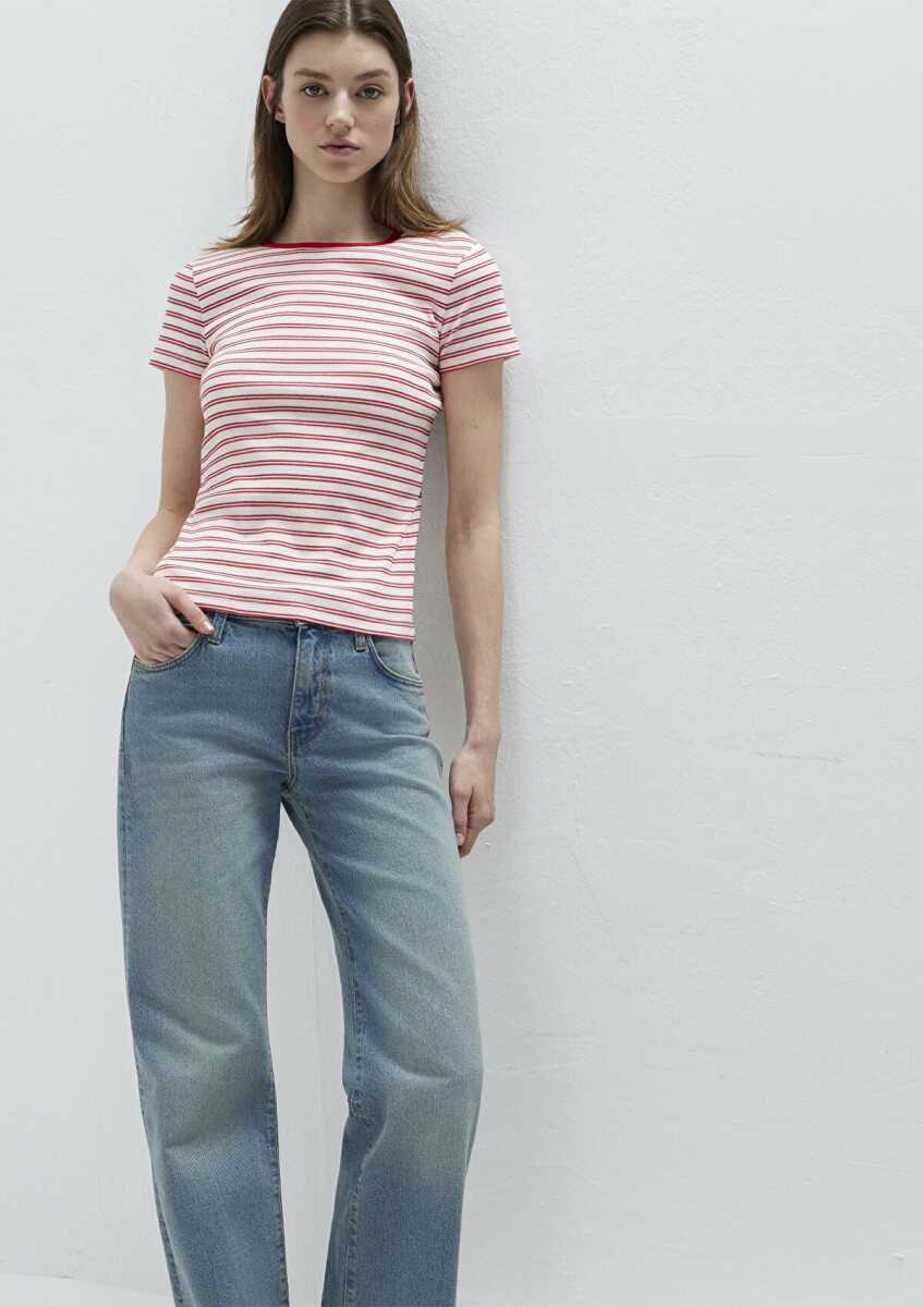 Mavi Çizgili Kadın Tişört 1613928-89387