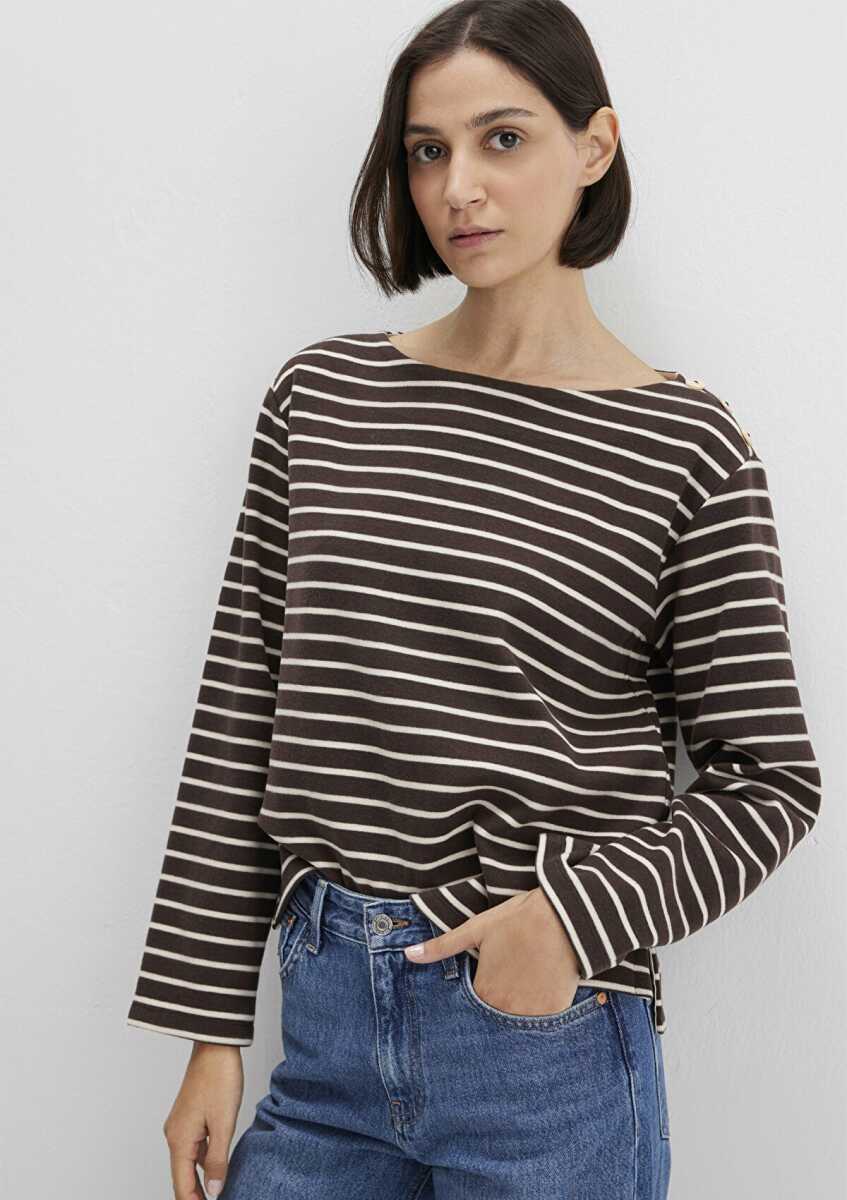 Mavi Çizgili Kahverengi Kadın Sweat 1613597-91190 - Mavi