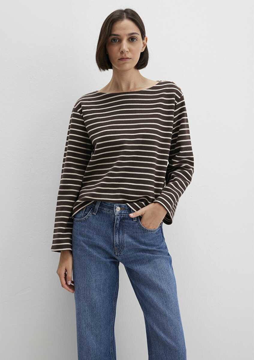 Mavi Çizgili Kahverengi Kadın Sweat 1613597-91190 - Mavi (1)