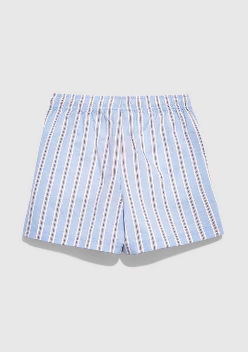 Mavi Çizgili Mavi Loose Fit Çocuk Şort 7410019-89860 - 4
