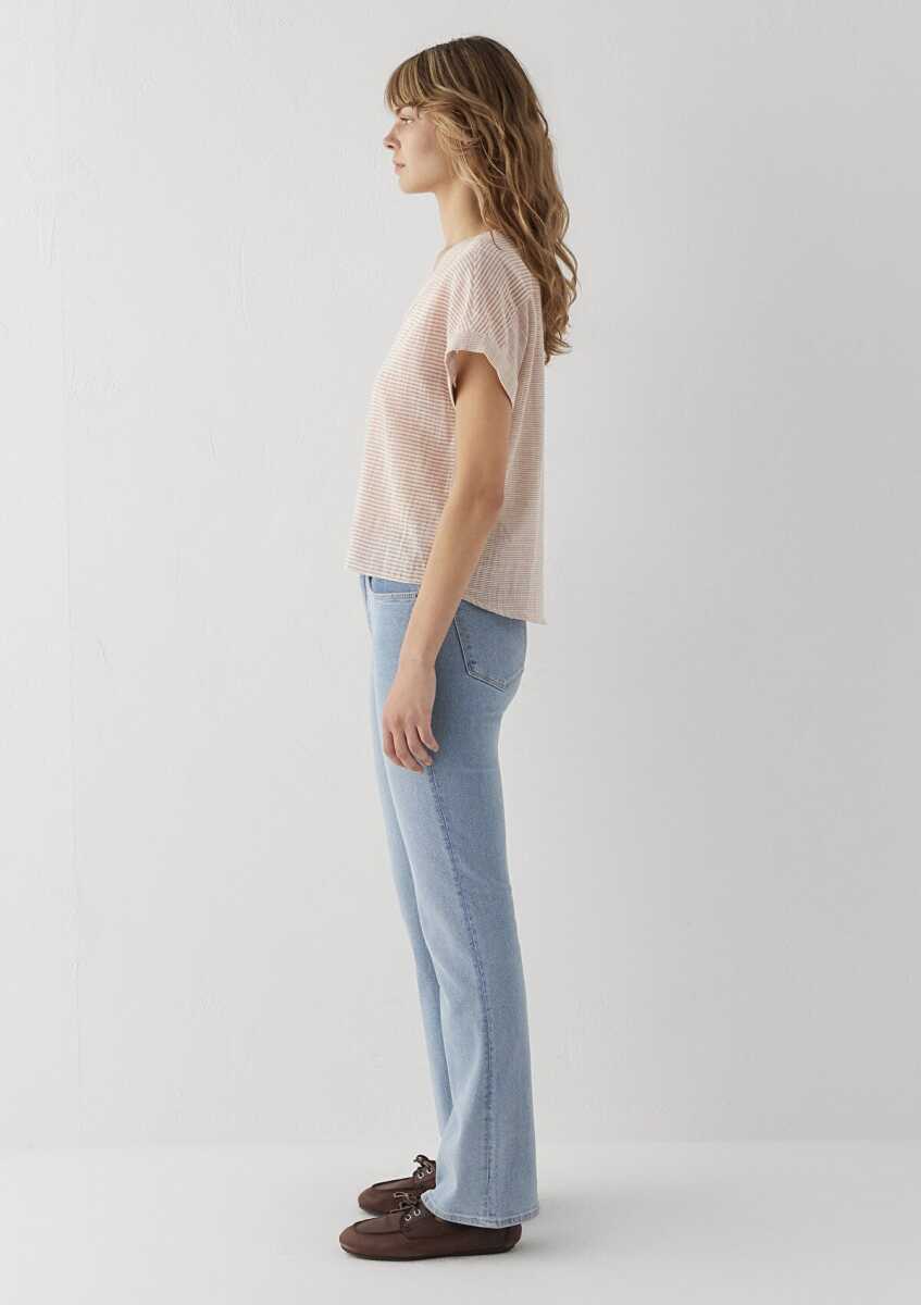 Mavi Çizgili Regular Fit Kadın Bluz 1211441-91597 - 4