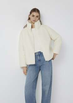 Mavi Dik Yaka Ekru Sherpa Kadın Ceket 1110818-80194 