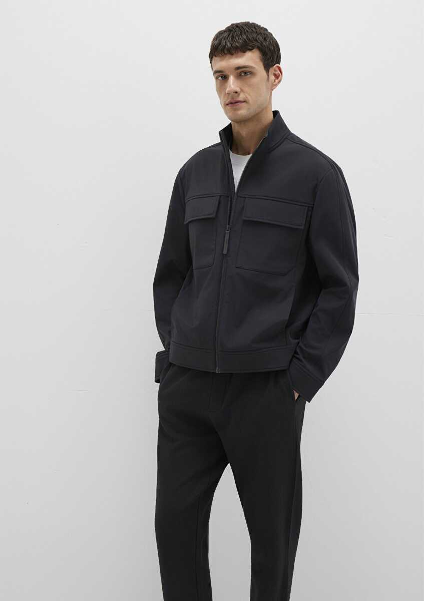 Mavi Dik Yaka Siyah Erkek Ceket 0110646-71379 - Mavi (1)