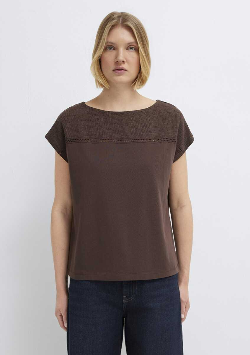 Mavi Dokulu Kahverengi Regular Fit Kadın Tişört 1613969-70236 - 3