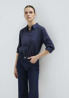 Mavi Dokuma Kadın Gömlek 1211506-70487 