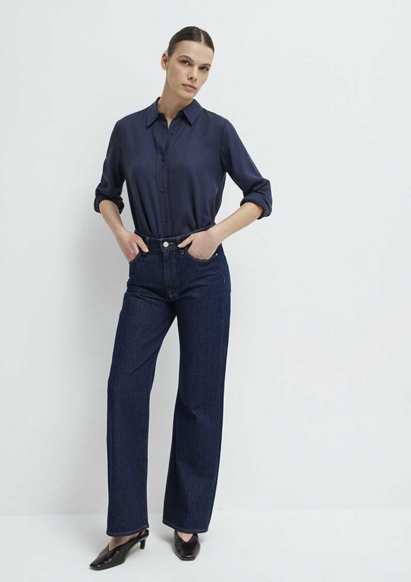 Mavi Dokuma Kadın Gömlek 1211506-70487 (1)