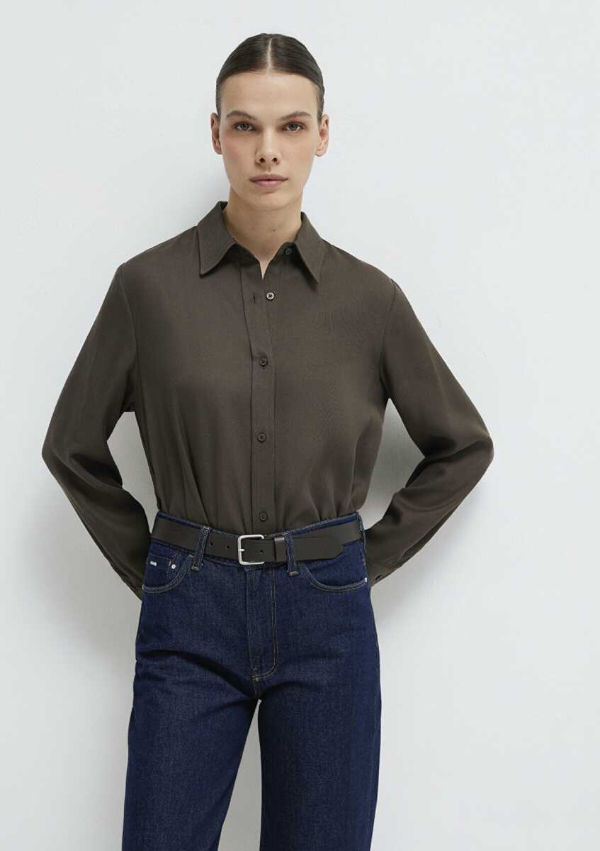 Mavi Dokuma Kadın Gömlek 1211506-71603 (1)