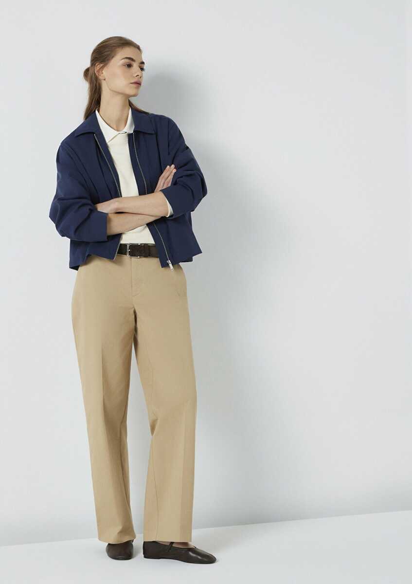 Mavi Dokuma Kahverengi Kadın Pantolon 1011160-70370 - Mavi (1)