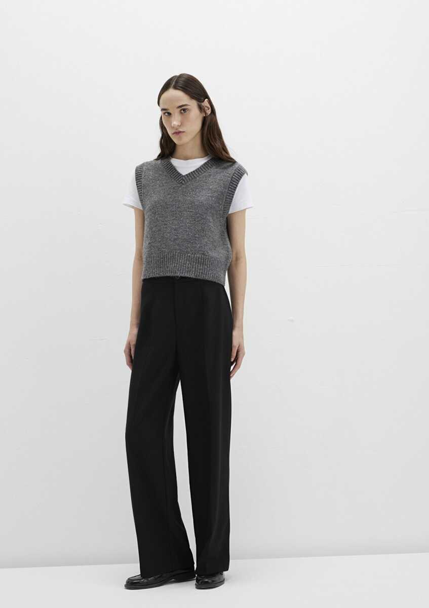 Mavi Dokuma Siyah Kadın Pantolon 1011089-900 - Mavi (1)