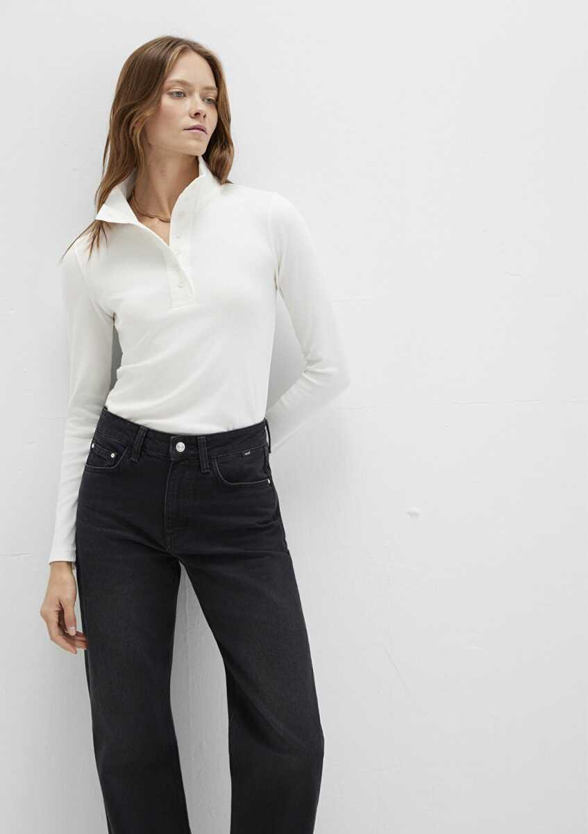 Mavi Düğme Detaylı Dik Yaka Ekru Kadın Sweat 1613614-70057 - Mavi (1)