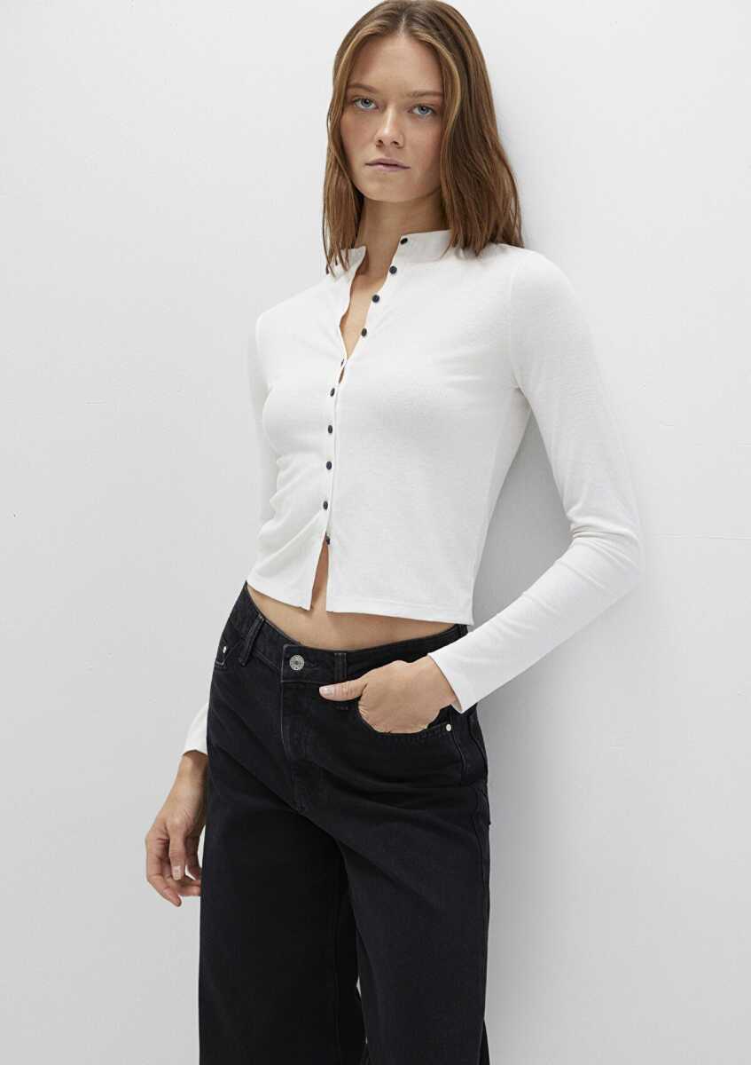 Mavi Düğme Detaylı Ekru Sweat 1613695-70057 - 3