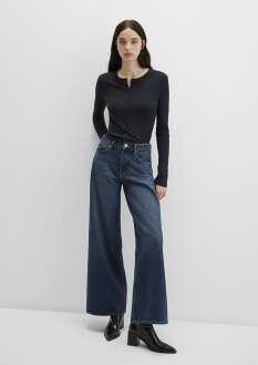 Mavi Düğme Detaylı Siyah Kadın Sweat 1613652-80022 