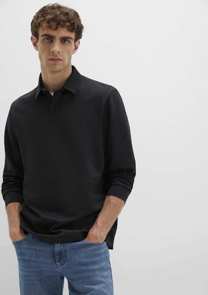 Mavi Düğmeli Polo Yaka Erkek Sweat 0613043-900 - 1