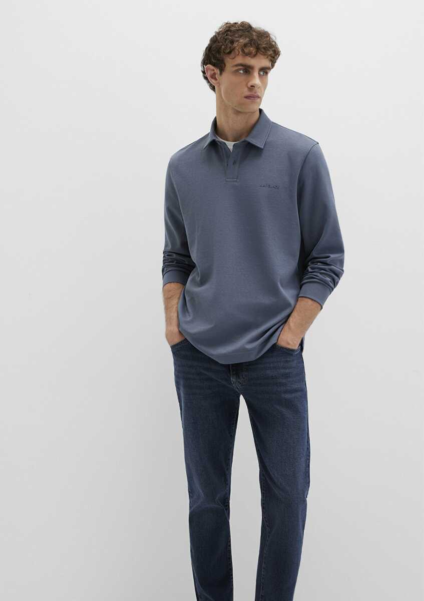 Mavi Düğmeli Polo Yaka Erkek Sweat0613043-80776 - 3