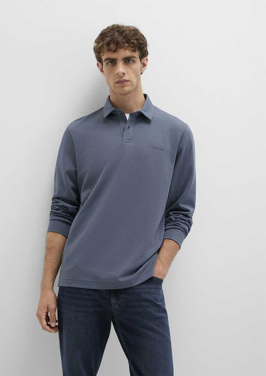Mavi Düğmeli Polo Yaka Erkek Sweat0613043-80776 - 4