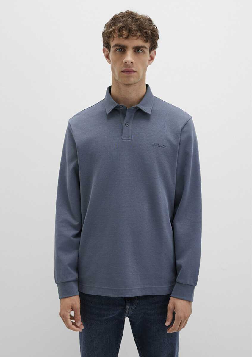 Mavi Düğmeli Polo Yaka Erkek Sweat0613043-80776 - 5