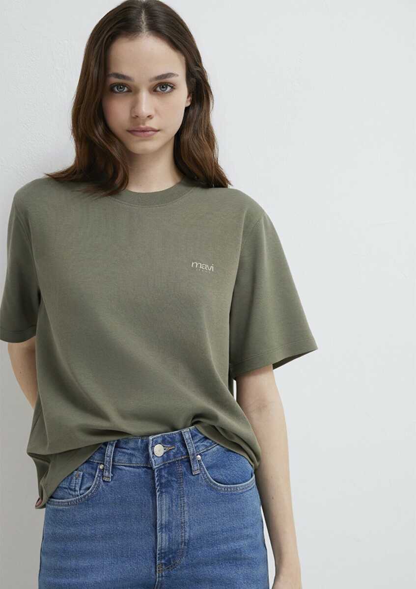 Mavi eans Baskılı Yeşil Regular Fit Kadın Tişört 1613804-86961 (1)