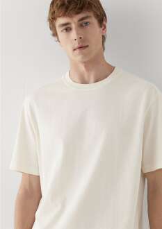 Mavi Ekru Basic Loose Fit Erkek Tişört 0613466-80194 