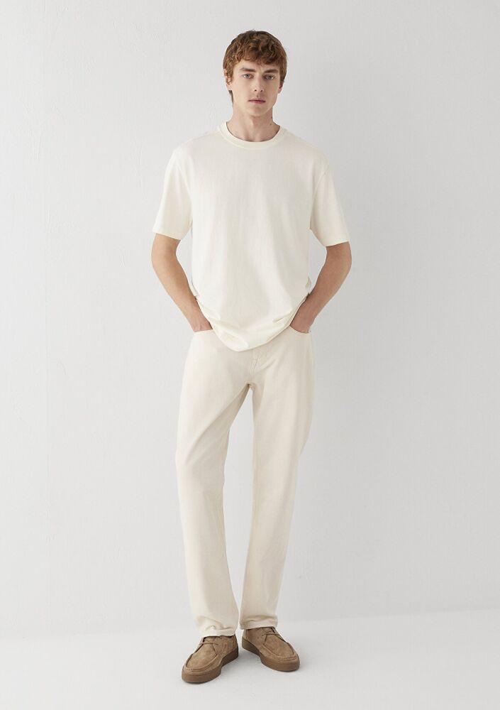 Mavi Ekru Basic Loose Fit Erkek Tişört 0613466-80194 (1)
