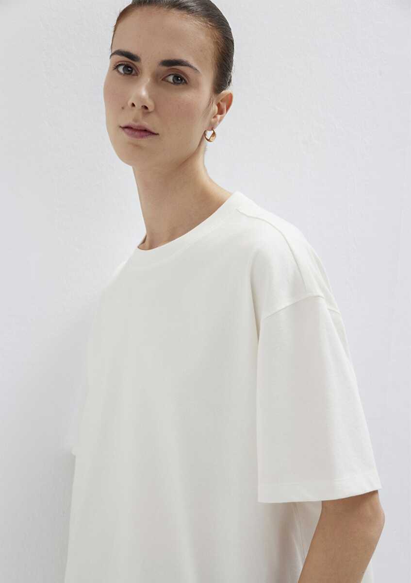 Mavi Ekru Basic Oversize Kadın Tişört 1613903-80194