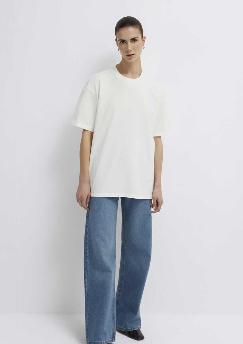 Mavi Ekru Basic Oversize Kadın Tişört 1613903-80194 - 3