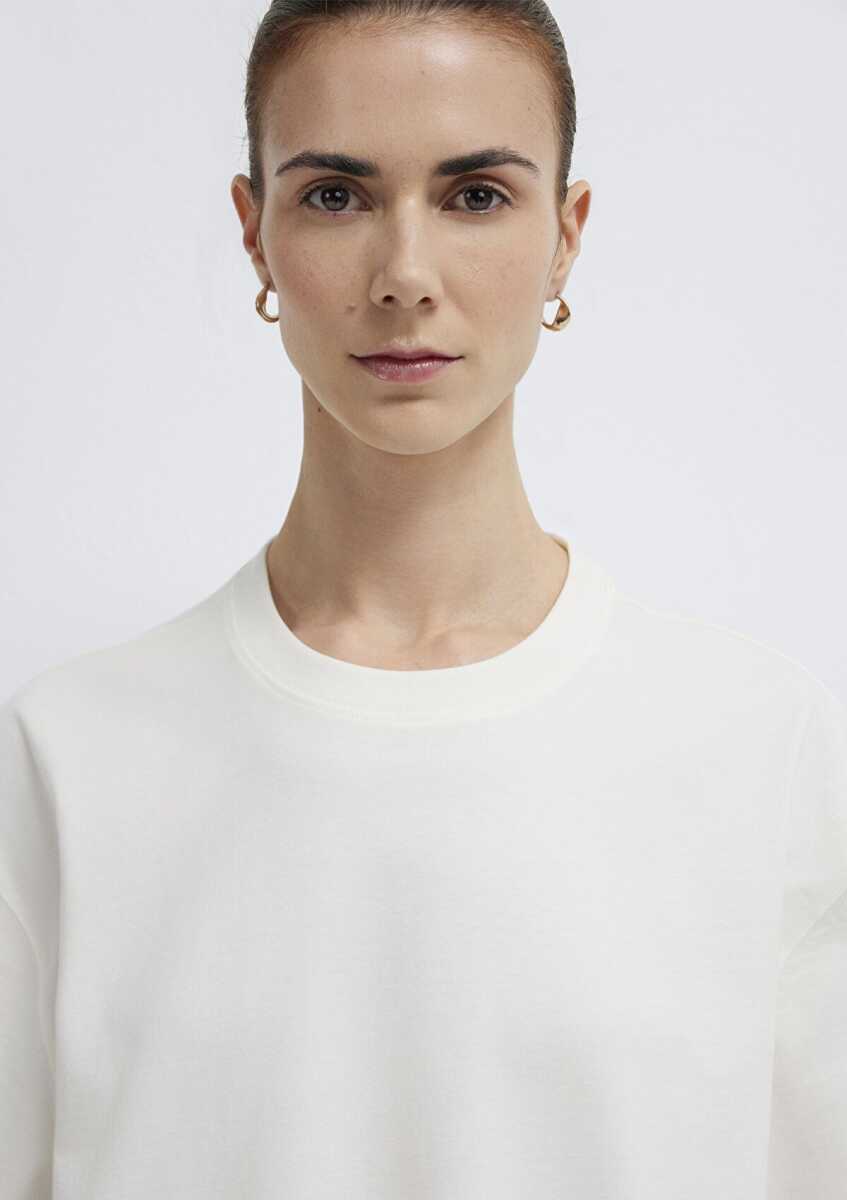 Mavi Ekru Basic Oversize Kadın Tişört 1613903-80194 - 6