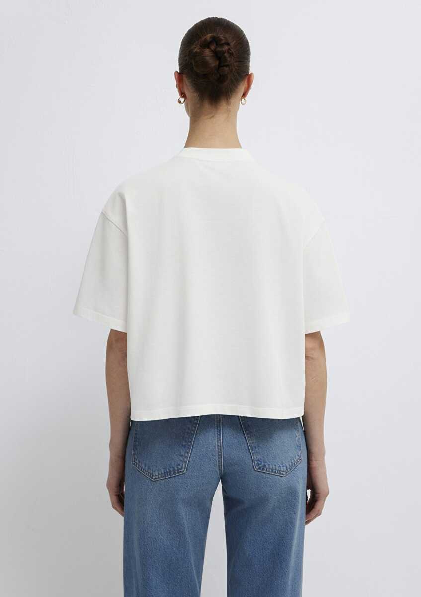 Mavi Ekru Basic Oversize Kadın Tişört 1614179-70057 - 5