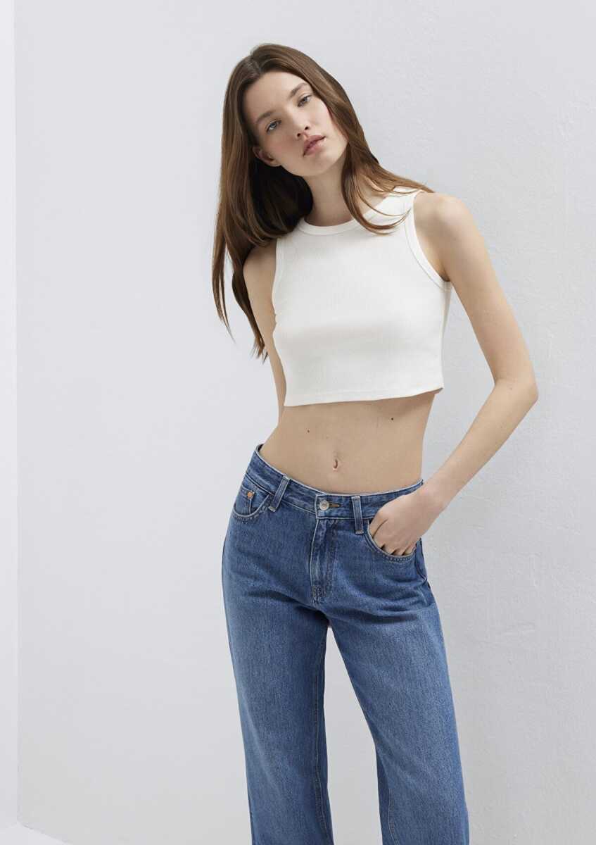 Mavi Ekru Crop Kadın Atlet 1613810-70057 - 3