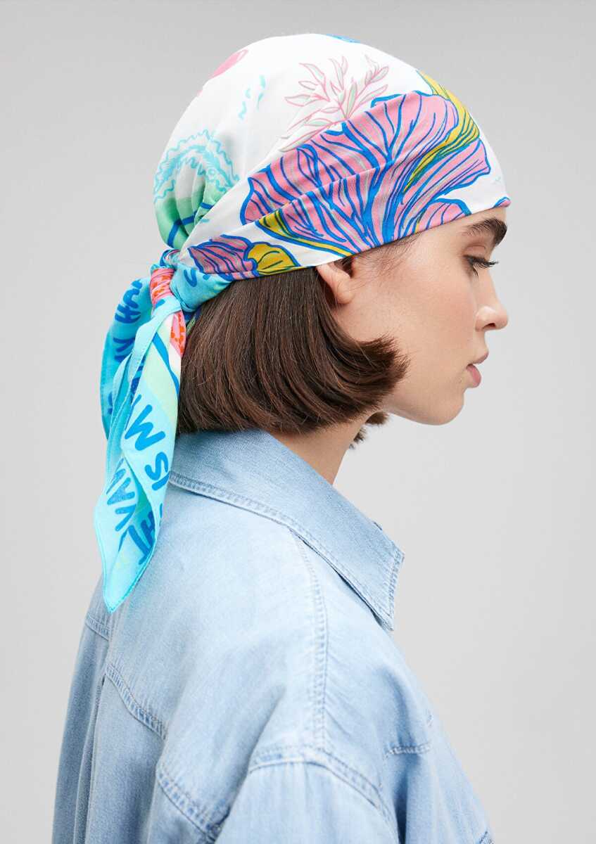 Mavi Ekru Kadın Bandana 1912243-34523