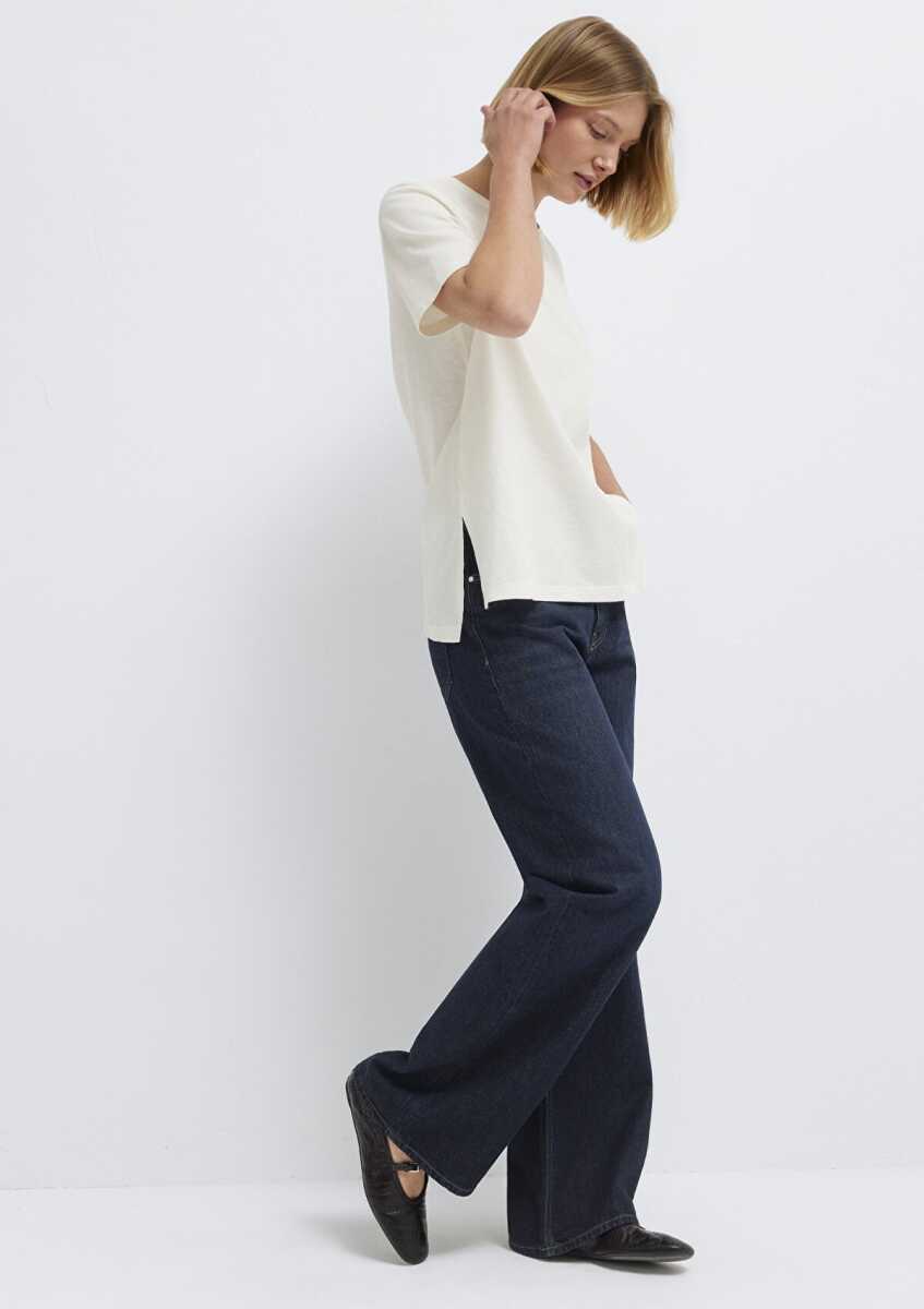 Mavi Ekru Loose Fit Kadın Tişört 1614174-80194