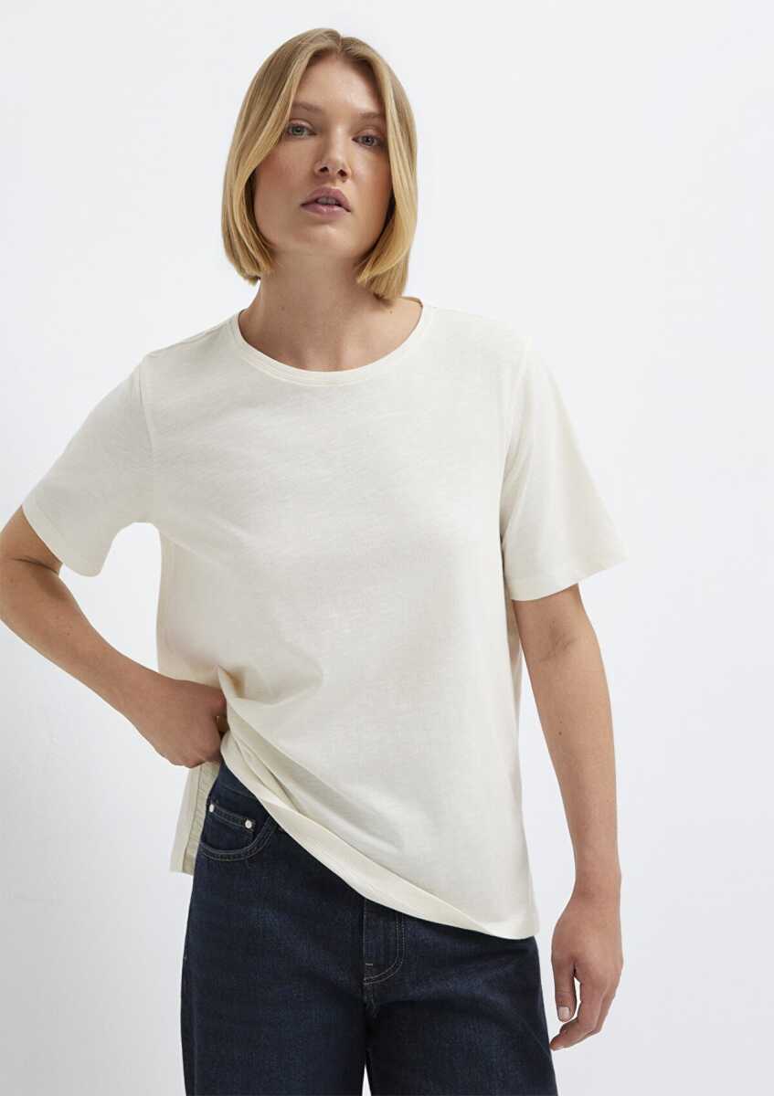 Mavi Ekru Loose Fit Kadın Tişört 1614174-80194 (1)