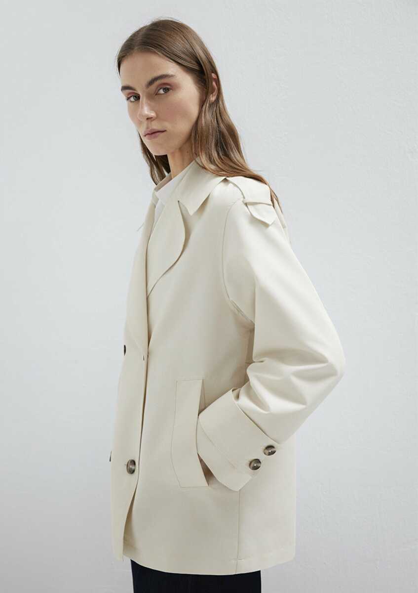 Mavi Ekru Loose Fit Kadın Trençkot1110807-70056 (1)