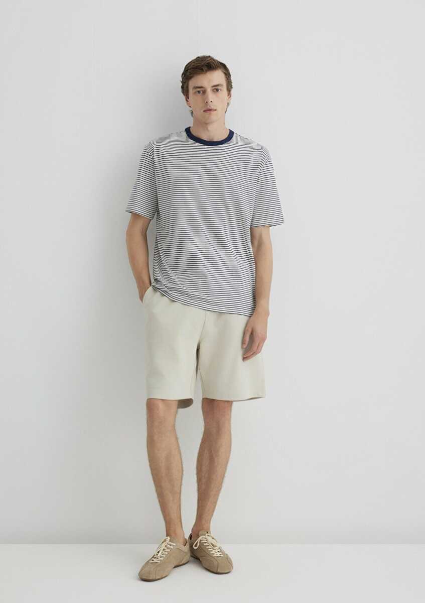Mavi Ekru Örme Regular Fit Erkek Şort 0410314-70144