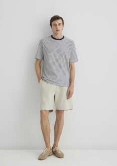 Mavi Ekru Örme Regular Fit Erkek Şort 0410314-70144