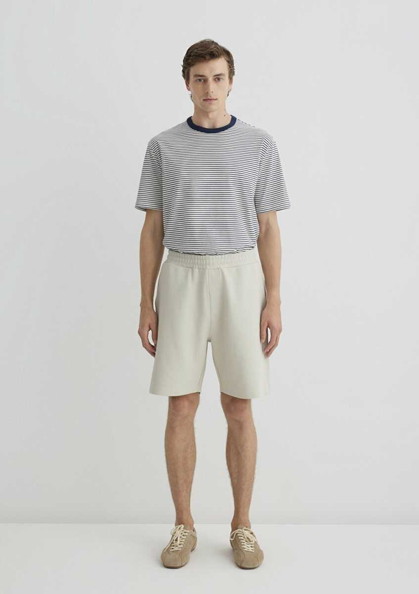 Mavi Ekru Örme Regular Fit Erkek Şort 0410314-70144 - 3