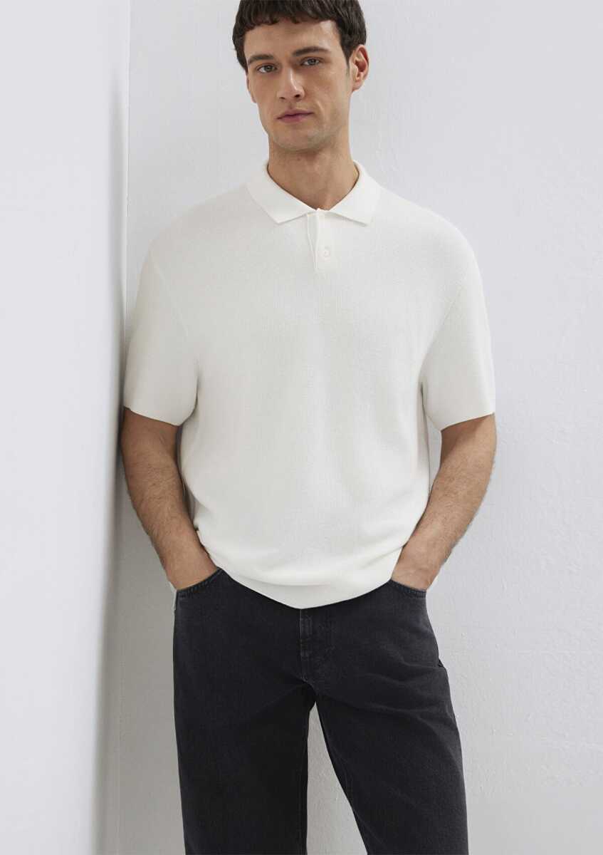 Mavi Ekru Triko Regular Fit Erkek Polo Tişört 0710397-70057 - 1