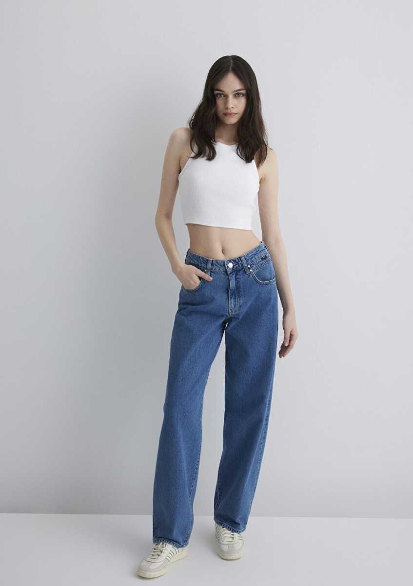 Mavi Ella Mid Indigo Icon Bagg Fit Kadın Jean Pantolon 1011044-89726 - 1