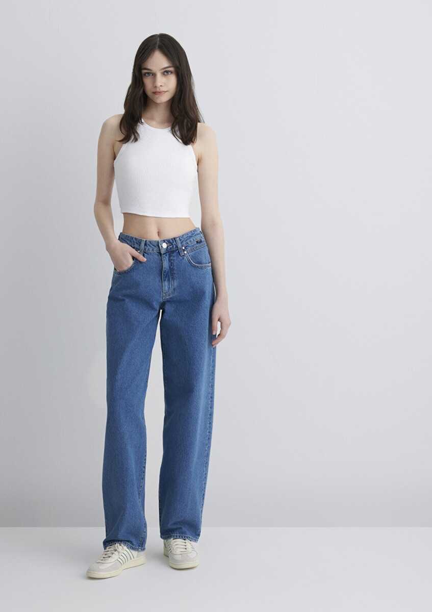 Mavi Ella Mid Indigo Icon Bagg Fit Kadın Jean Pantolon 1011044-89726 - 5