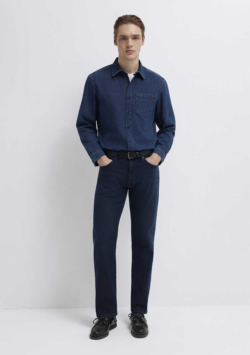 Mavi Eric Mavi Edition Puslu İndigo Mavisi Regular Fit Erkek Jean Gömlek 0211504-91348 - 3
