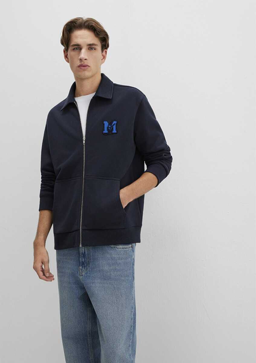 Mavi Fermuarlı Cepli Lacivert Loose Fit Erkek Sweat 0S10493-70490 - Mavi (1)