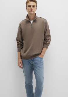Mavi Fermuarlı Erkek Sweat 0S10419-70380