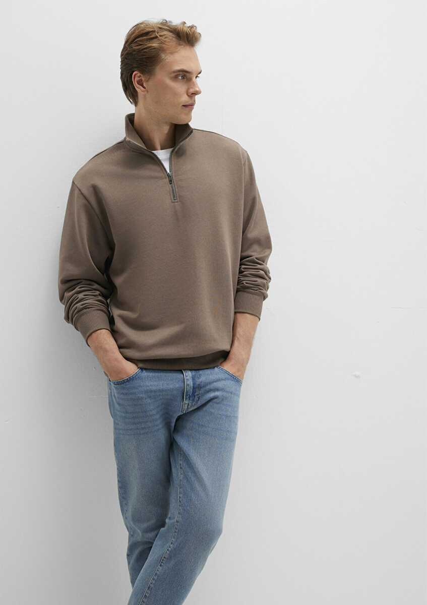 Mavi Fermuarlı Erkek Sweat 0S10419-70380 - 3