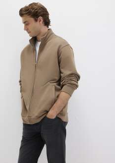 Mavi Fermuarlı Kahverengi Erkek Sweat 0S10377-70378
