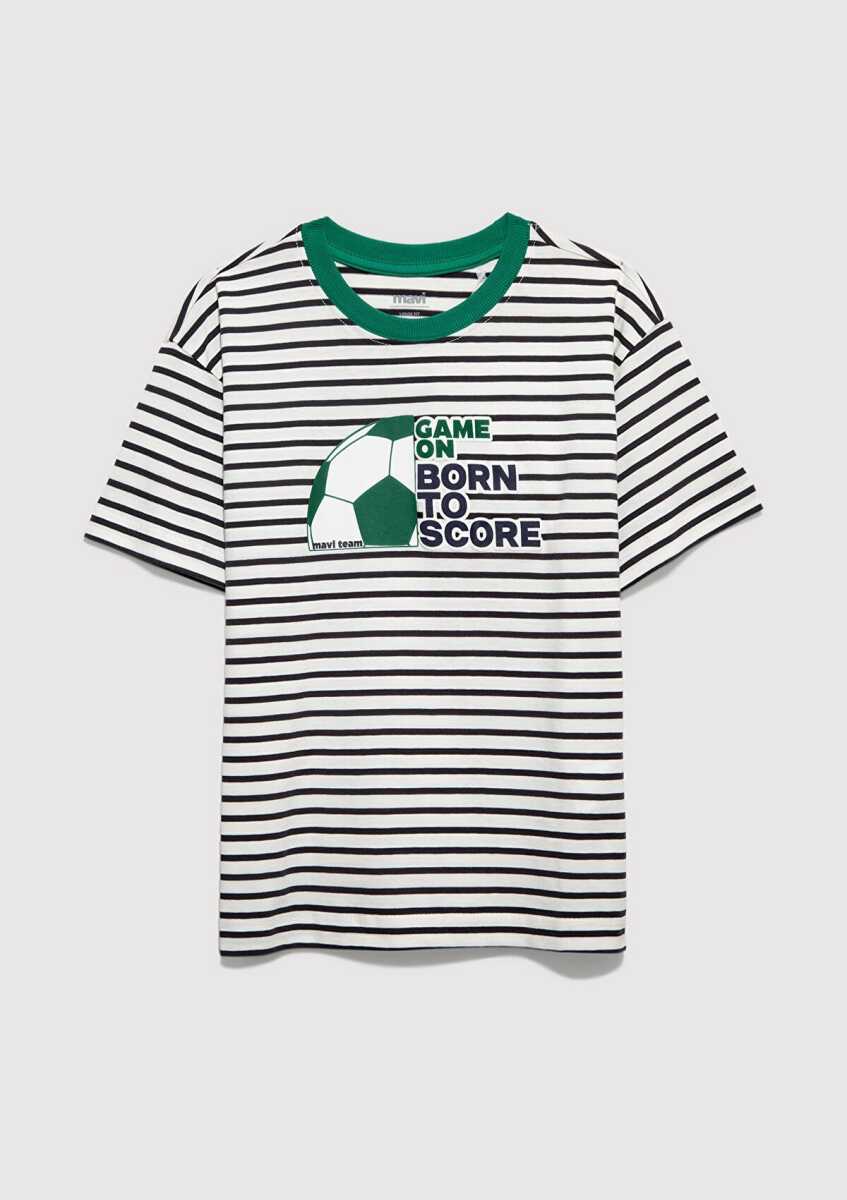 Mavi Game On Baskılı Ekru Loose Fit Çocuk Tişört 6610473-85308 (1)