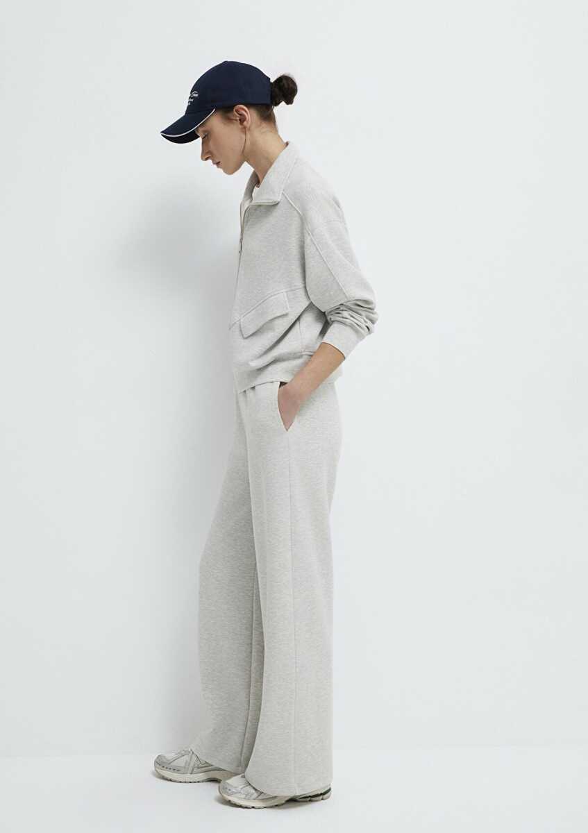 Mavi Geniş Paça Gri Wide Leg Kadın Eşofman Altı 1011177-83096 (1)